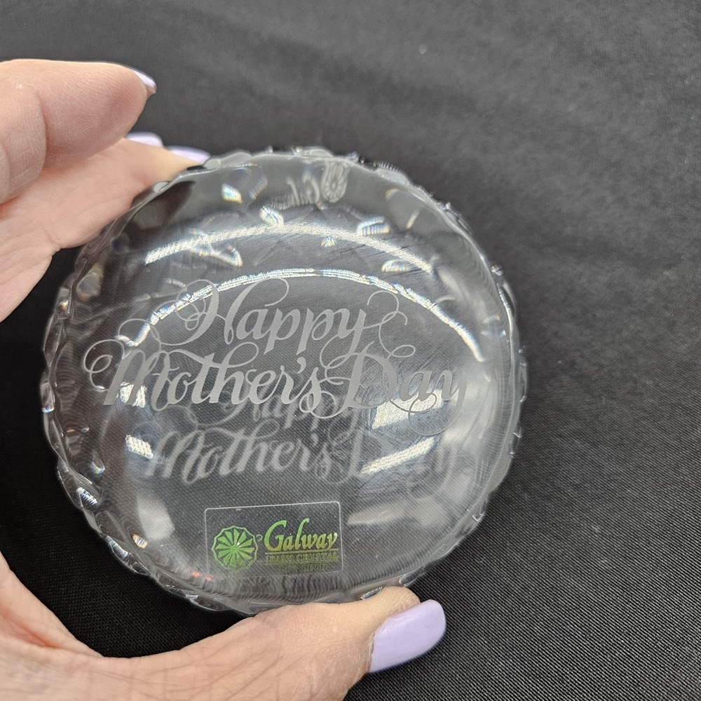 Paperweight Galway Irish Crystal - Happy Mother s Day - Beautiful Condition